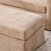 CIPACHO Wheat 45.27" Wide Farmhouse Accent Chair & 46" Chenille Ottoman Set - Upholstered with Bolster Pillows, Black Metal Legs (Living Room/Office) - 4 of 4