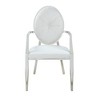Chintaly Imports,Modern Round Button Tufted Back Arm Chair - 4 of 4