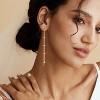 Dangle Threader Earrings for Women: Dainty 14k Gold Plated Drop Long Chain Earrings Trendy Non Tarnish Elegant Cubic - 2 of 4