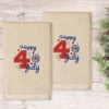 Linum Home Textiles 4TH OF JULY - Embroidered Luxury 100% Turkish Cotton Hand Towels (Set of 2) - 2 of 3