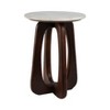 Modern Wooden Accent Table with Marble Top - Stylish Side Table for Living Room & Bedroom - MDF & Iron Frame - 20" Multi - 2 of 4