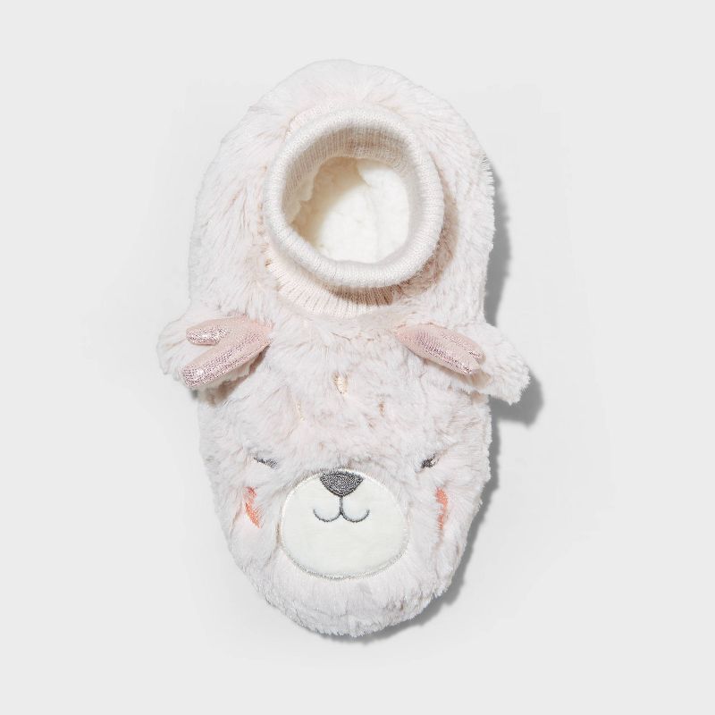 Toddler Girls' Doe Fawn Bootie Slippers - Cat & Jack™ Tan, 3 of 5