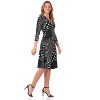 Rekucci Women's Slimming 3/4 Sleeve Fit and Flare Crossover Tummy Control Dress - 2 of 4