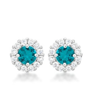 Slickblue Classic Rhodium Bridal Earrings, 2.52 Ct. CZ, 10mm, Butterfly Back, Women's Jewelry, 9 Color Options - 1 of 3
