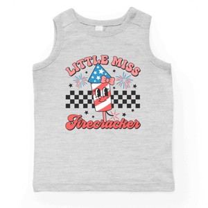 The Juniper Shop Little Miss Firecracker Checkered Youth Tank Top - 1 of 4