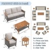 Buenhomino 8-Piece Outdoor Patio Set – 4 Single Chairs, Sofa, 2 Side Tables & Coffee Table, All-Weather Wicker with Cushions, Beige - 4 of 4