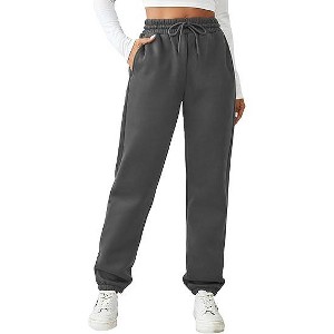 Pinspark Women's Fleece Lined Sweatpants Winter Joggers Athletic Pants Casual Thick Warm Trousers Pockets - 1 of 4