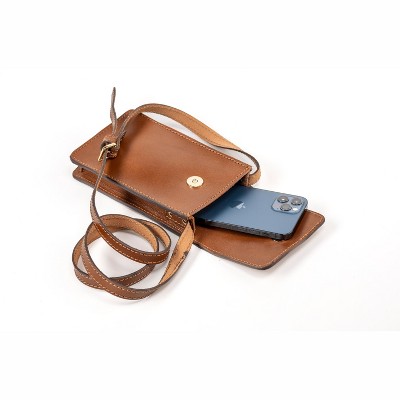 THE DUST COMPANY Leather Phone Holder Brown Silicon Valley Collection