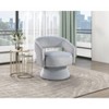 Okak Luxury 360 Degree Accent Swivel Chair with Comfy Velvet Upholstery Solid Wood Stylish Armchair for Living Room Office Lounge - 2 of 4