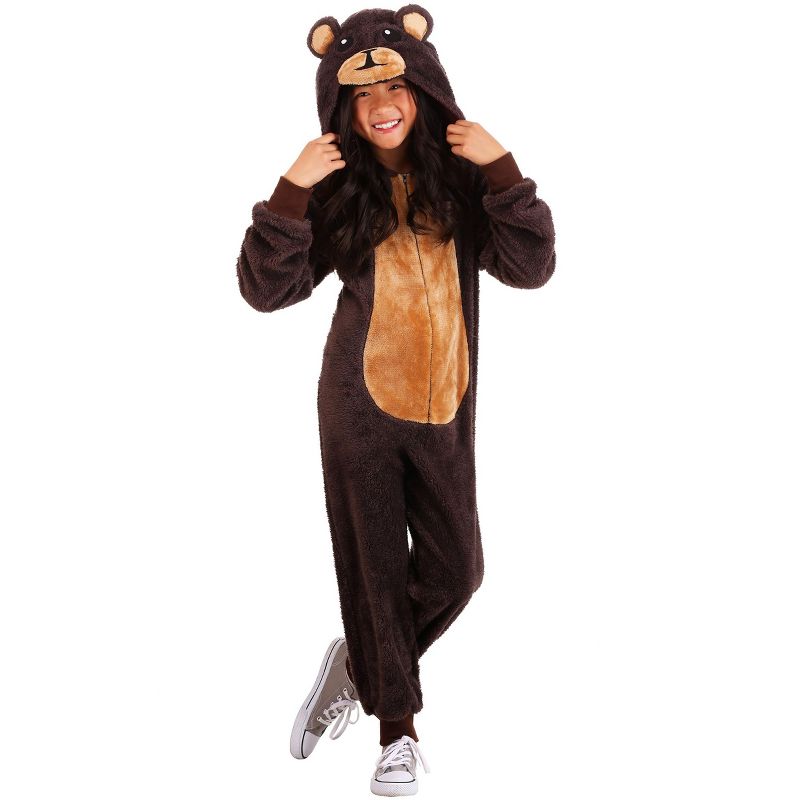 HalloweenCostumes.com Kids Jumpsuit Costume Brown Bear, 1 of 5