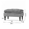 CAVINAS Modern Pillow Top Ottoman Stool with Retro Wood Legs,Button Tufted Ottoman for Living Room,Bedroom - 4 of 4