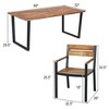 Costway 7PCS Patented Patio Dining Chair Table Set Acacia Wood Backyard W/Umbrella Hole - 3 of 4