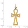 Black Bow Jewelry 14k Yellow or White Gold Textured Ankh Cross Pendant, 14 x 37mm - 4 of 4