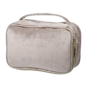 Unique Bargains Pu Leather Waterproof Makeup Bag Cosmetic Case Makeup Bag  For Women L Size Silver Tone 1 Pcs : Target