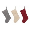 Transpac Fabric Winter Stocking Set of 3 Christmas Home Decorations - 2 of 2