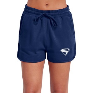 Women's Superman 2025 New Logo White Casual Drawstring Cotton Sweat Shorts With Pockets - 1 of 4