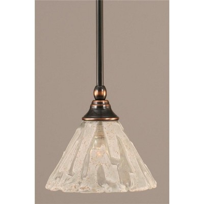 Toltec Lighting Any 1 - Light Pendant in  Black Copper with 7" Italian Ice Shade