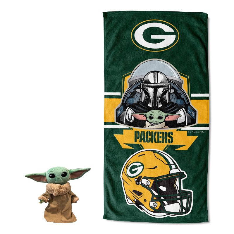 27&#34;x54&#34; NFL Green Bay Packers Star Wars Hugger with Beach Towel, 1 of 4