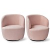 Bella Swivel Barrel Chairs Set Of 2,Armrest 360° Swivel Nursery Chai,27'' Seat Width Velvet Swivel Chair-Maison Boucle - 2 of 4
