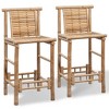 vidaXL Counter Stools Set of 2 Bamboo Standard Durable Bar Stool - 2 of 4