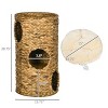 Elevated Cat Tower with 3 Hideaway Caves and 4 Plush Cushions Hand Woven Cat Bed for Indoor Cats - LAOTIES - 4 of 4
