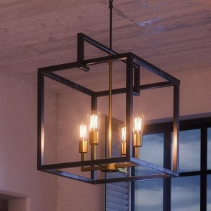 Urban Ambiance Luxury Modern Farmhouse Farmhouse Chandelier,  25-3/4" x 23-1/4",  Charcoal Finish, UHP2805 - 1 of 4