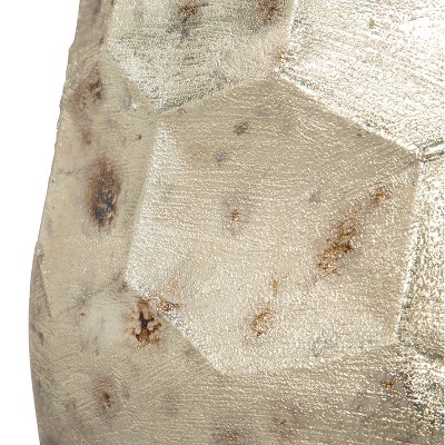 Contemporary Silver Metal Round Side Table, 22" Wide