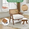 COZONY Mid-Century Accent Chair, Rattan Back, Linen Cushions, Wood Frame, Easy Assembly, Living Room, Bedroom, Apartment - 3 of 4