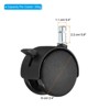 Unique Bargains Nylon Furniture Replacement 360 Degree Circlip Swivel Stem Casters with Brake - 2 of 4