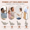 Power Lift Recliner Chair, Oversize Electric Recliners with Heat and Massage, Stand Assist Single Sofa Seat with Cup Holders, Side Pocket - 3 of 4