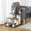 PawHut Cat Tree with 4 Stair Steps for High Beds Couch, Cute Cat Tree for Indoor Cats Dogs w/ Sisal Scratching Post, Climbing, Playing, Gray - image 3 of 4