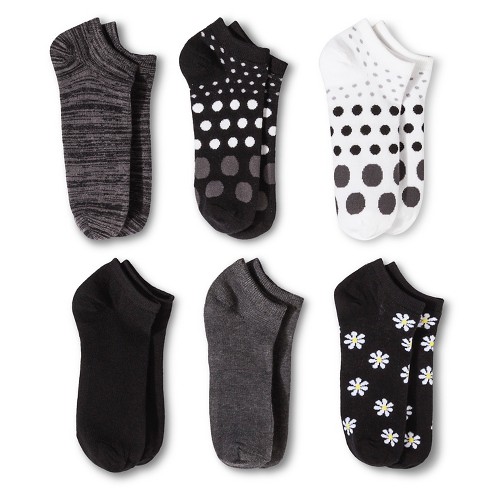 Women's 6pk Low Cut Socks - A New Day™ Assorted colors 4-10