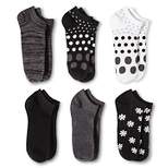 Women's Daisy 6pk Low Cut Socks - Xhilaration™ Black 4-10