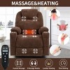 Heavy Duty Power Lift Recliner Chair with Lumbar Heat,8 Point Massage Recliner with Cup Holder,Brown Chenille Recliner for Living Room-Coolbibila - 2 of 4