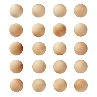 Juvale 20 Pack 1.5-inch Wooden Balls For Crafts, Unfinished Round