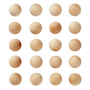 Juvale 20 Pack 1.5-Inch Wooden Balls for Crafts, Unfinished Round Wood Spheres for DIY Projects - 1 of 4
