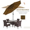 PAGED 9FT 3-Tier Patio Umbrella Outdoor Market Umbrella with Push Button Tilt, Crank and 8 Ribs for Garden, Poolside, Base Not Included - 4 of 4