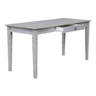 Transitional 60'' Washed Gray Taupe Home Office Desk with Drawer