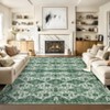 Washable Neutral Area Rugs Vintage Floral Retro Boho Geometric Carpet for Living Room Bedroom Dining Room Nursery Kids Room Hallway Entryway - 2 of 4