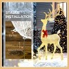 TopComfy Decorative Holiday Scene Props 3 Piece Christmas Deer Family Set with 2 Modes Outdoor Reindeer for Yard Decor, Silver, 22.46"*11.43"*24.03" - 3 of 4