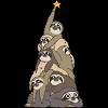 Junior's Design By Humans Christmas Tree Sloths By huebucket T-Shirt - 2 of 3