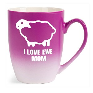Elanze Designs Mother's Day Appreciation Coffee Cup Mug 12 Ounce Ceramic With Ombre Gradient Sheep Love Ewe Mom Pink and White - 1 of 4