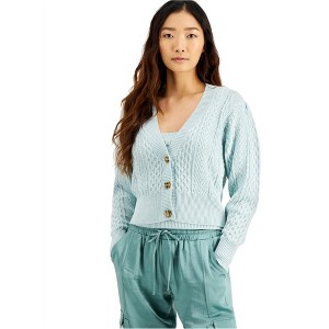 I.N.C International Concepts Womens Cable Knit Cardigan Sweater, Green, X-Large - 1 of 1