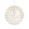 Storied Home Capiz Honeycomb Globe Pendant Light Capiz White Seashells - 2 of 4