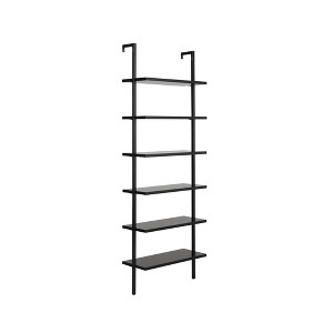 Nathan James 85" Theo 6 Shelves Wall Mounted Bookcase Matte Black: Sleek Design, Home Office Storage - 1 of 4