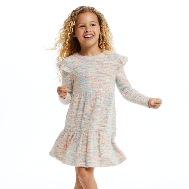Andy & Evan  Toddler Girls Multicolor Knit Dress, 5 of 6