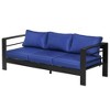 Resenkos Patio Furniture with Cushions, Aluminum Outdoor Sofa with Wide Armrests, Navy Blue Navy Blue, Black - 2 of 4