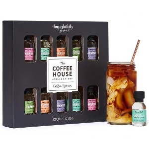 Thoughtfully Gourmet, Coffee Syrup Sampler Gift Set, Syrup Flavors Include Salted Caramel, Vanilla, Mocha, Hazelnut, Pumpkin Spice, & More, Set of 10 - 1 of 4