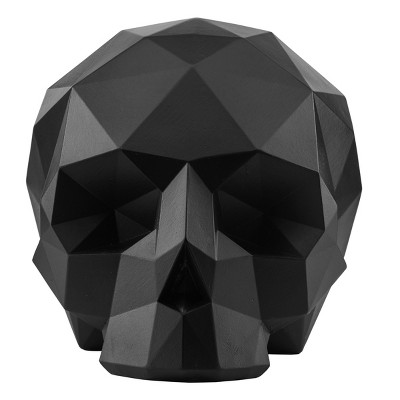 6" Oragami Style Black Skull Halloween Figurine - National Tree Company