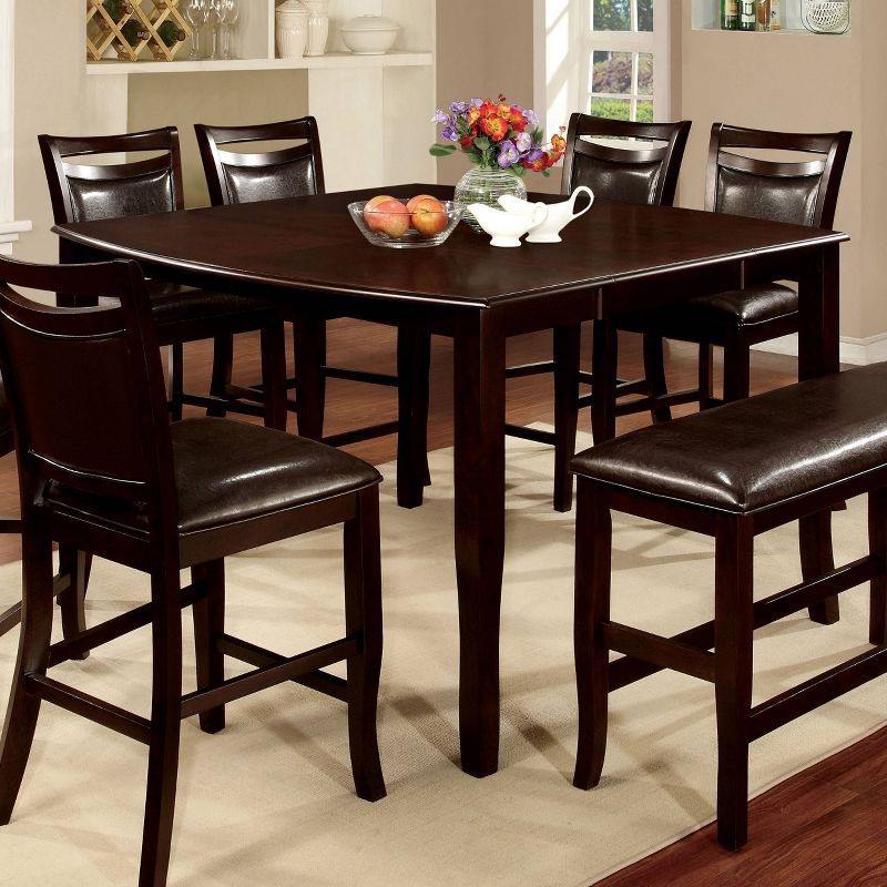 Burton&#160;Rounded Wooden Counter Extendable Dining Table Espresso - miBasics, 3 of 6